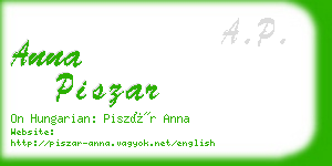 anna piszar business card